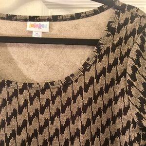 LulaRoe Black & Gold Nicole Patterned Dress